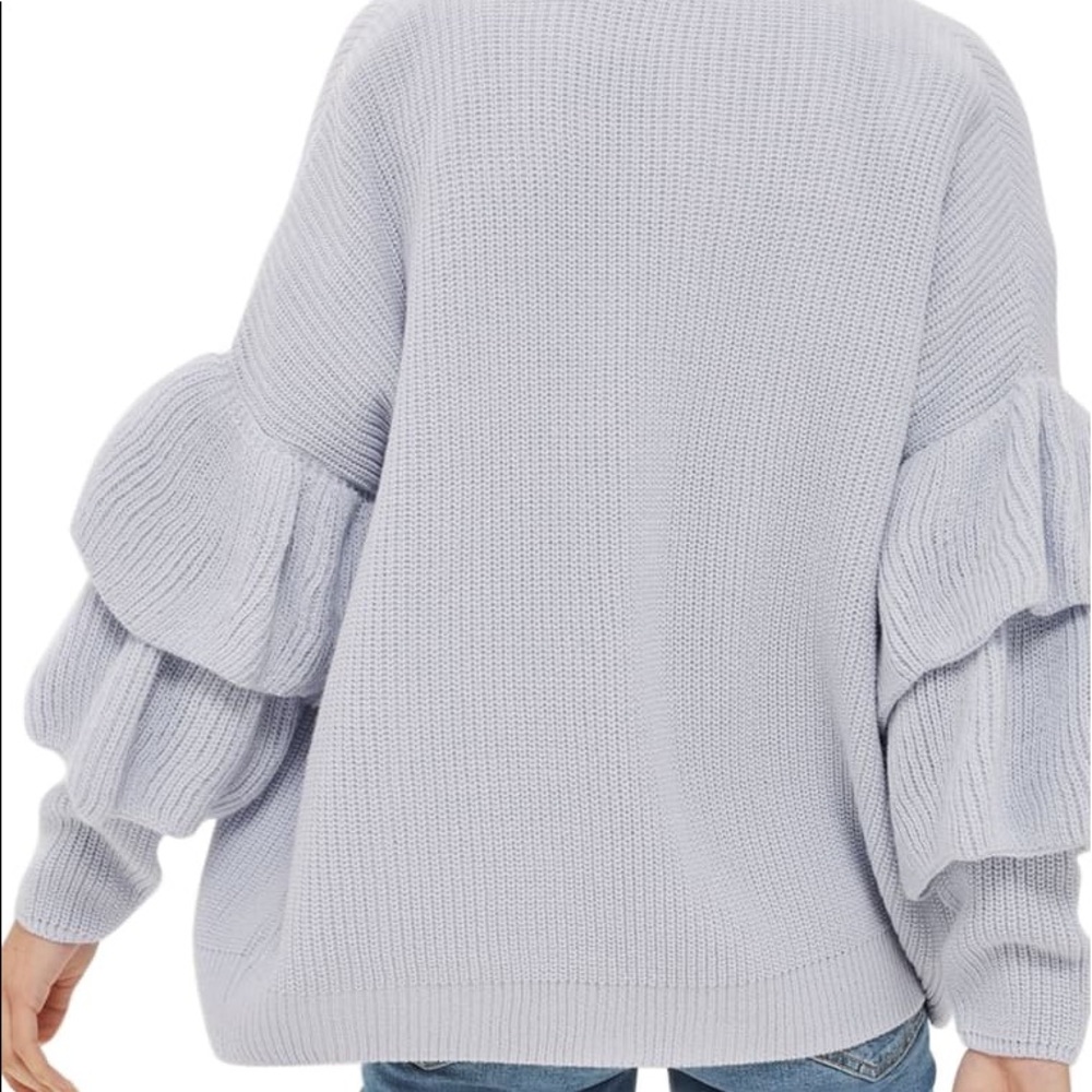 Topshop Layered Ruffle Sleeve Cardigan - Picture 5 of 7